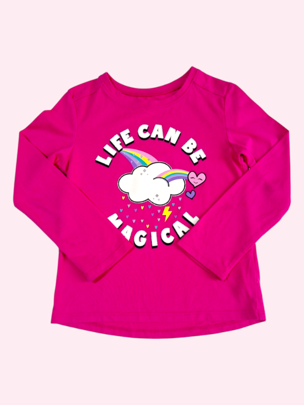 Producto - Remera manga larga fucsia con arco iris 365 Kids 5 años
