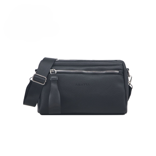 Producto - Cartera/Bandolera Cuero P.u Negra