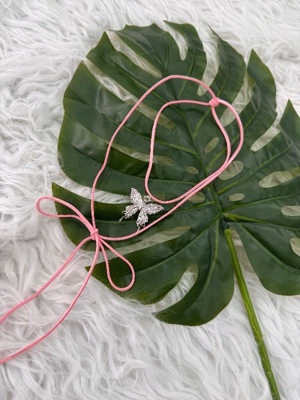 Producto - Collar cordón rosa