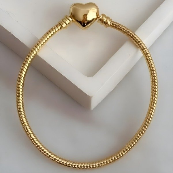 Producto - Pulsera Pandora Love Acero Gold Laminado Premium