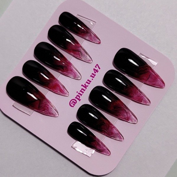 Producto - Efecto humo rojo (stilleto largas)