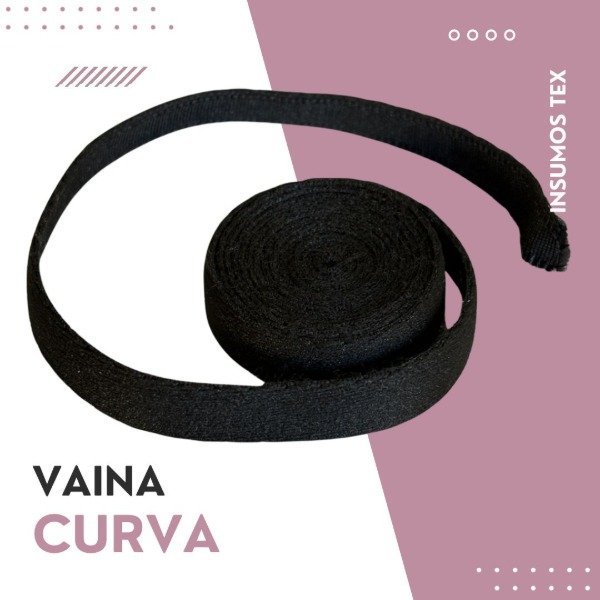 Producto - Vaina importada curva 10mm negro (por metro)