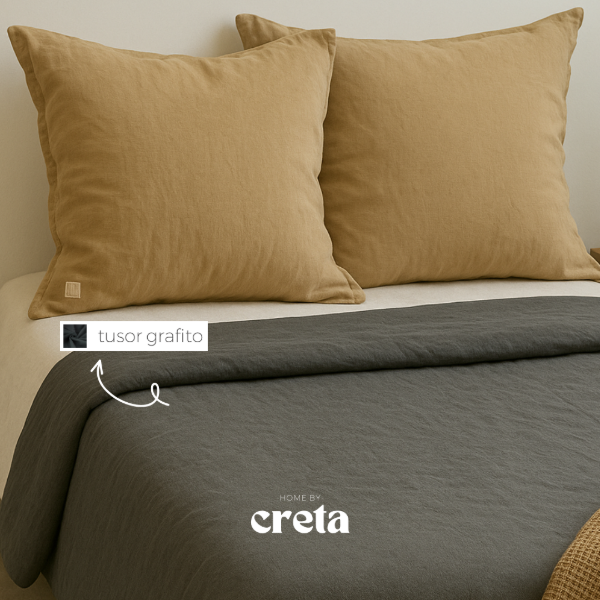 Producto - Funda Edredón Reversible Grafito/Tiza