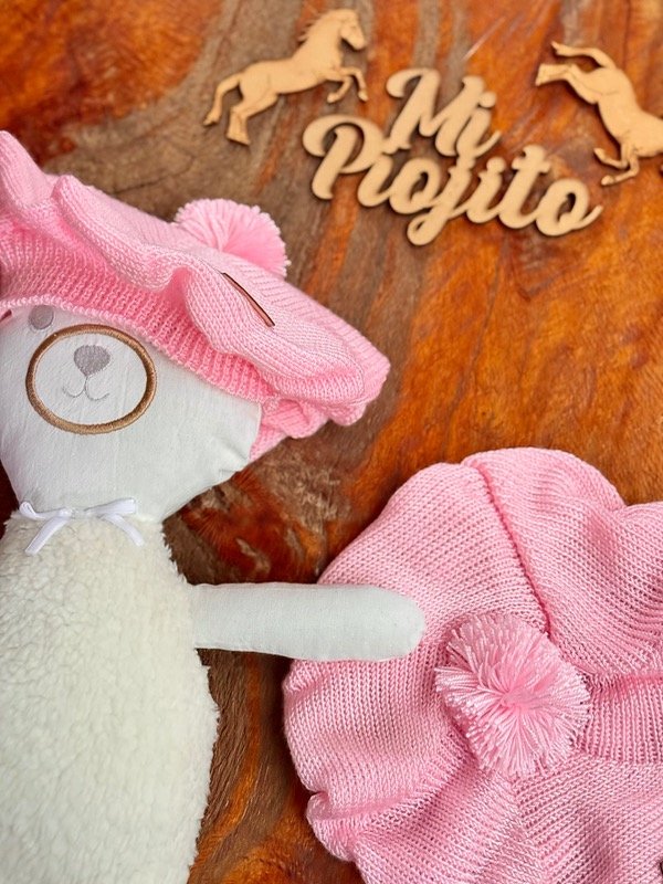 Producto - Boina Hilo Rosa Bebé Pompón - 4