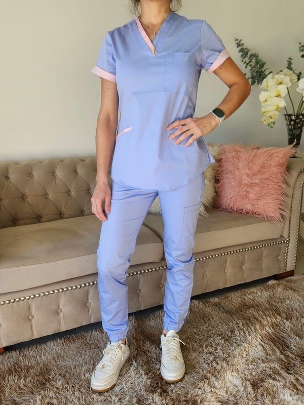 Producto - ARENA SPANDEX (Celeste detalle Rosa)