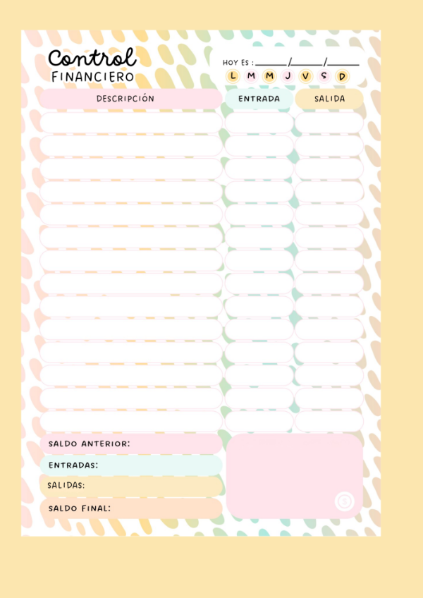 Producto - BLOCK ENCOLADO CONTROL FINANCIERO