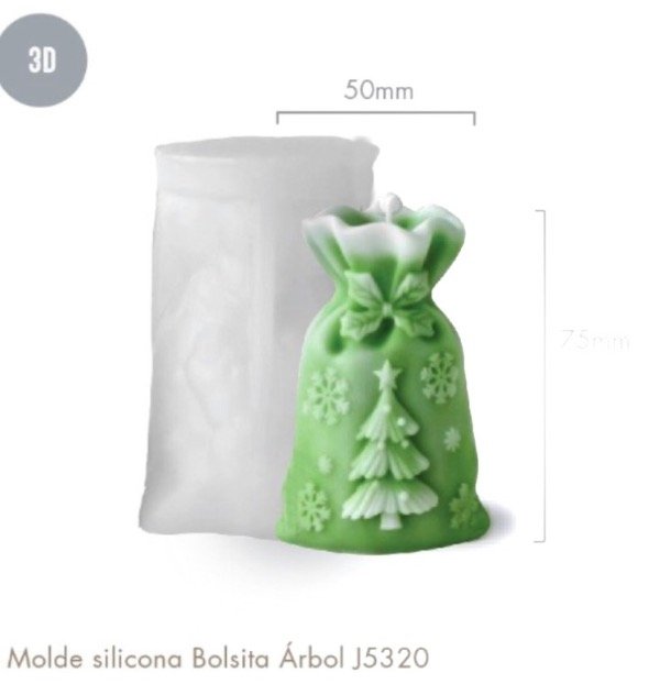 Producto - MOLDE SILICONA BOLSO NAVIDEÑO - 1