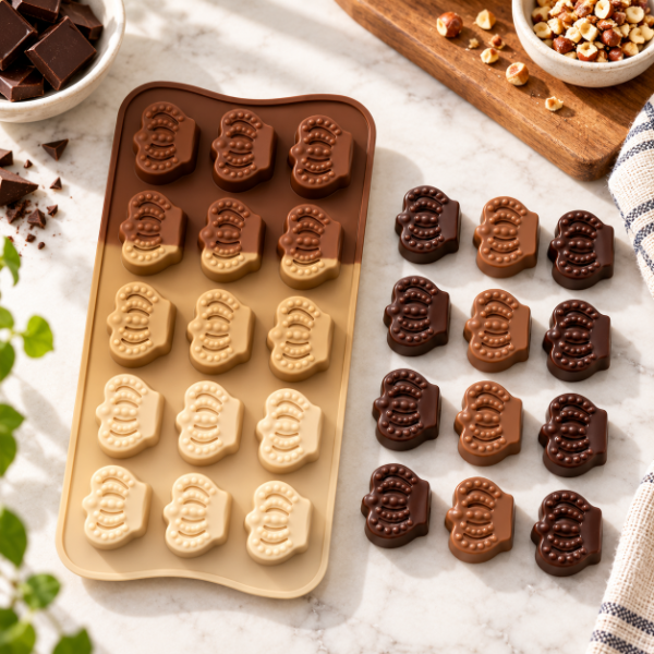 Producto - MOLDE DE SILICONA 15 CORONAS PARA BOMBONES CHOCOLATE HIELO 20X10CM - 3