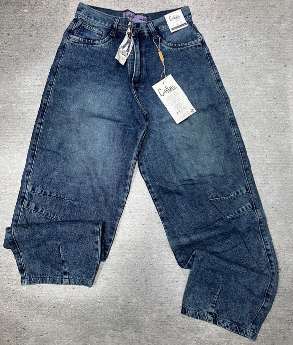 Producto - Baggy azul con pinzas