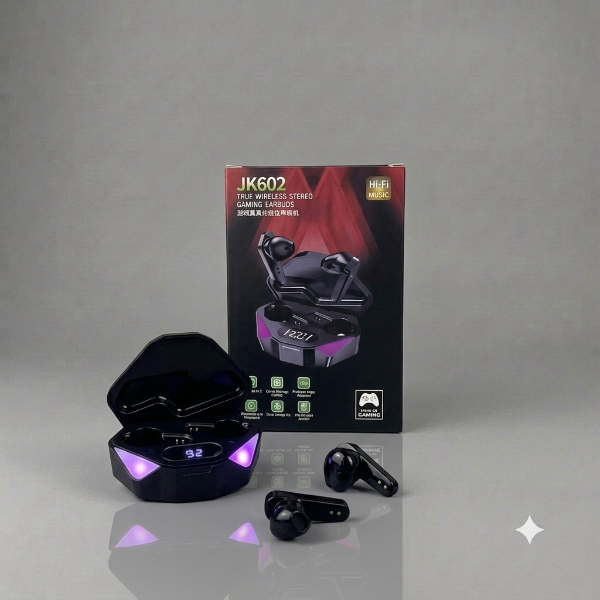 Producto - AURICULARES GAMER INALÁMBRICOS TWS JK602 BLUETOOTH HI-FI CON LUCES LED RGB
