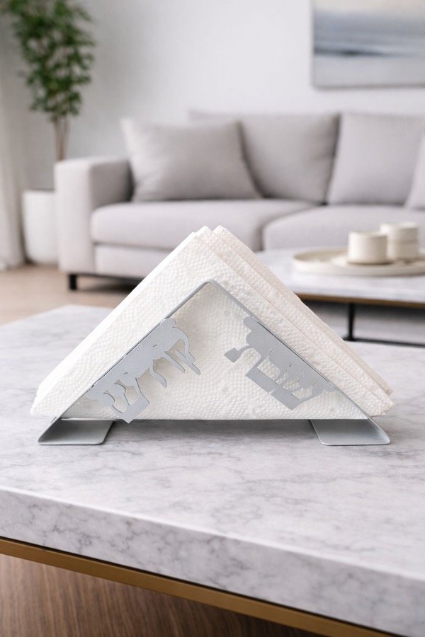 Producto - SERVILLETERO MINIMALISTA GRIS SHABAT KODESH