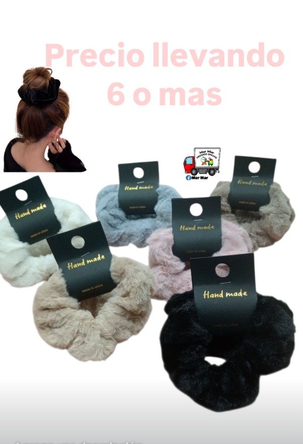 Producto - Scrunchies de peluche x2 (cantidad)