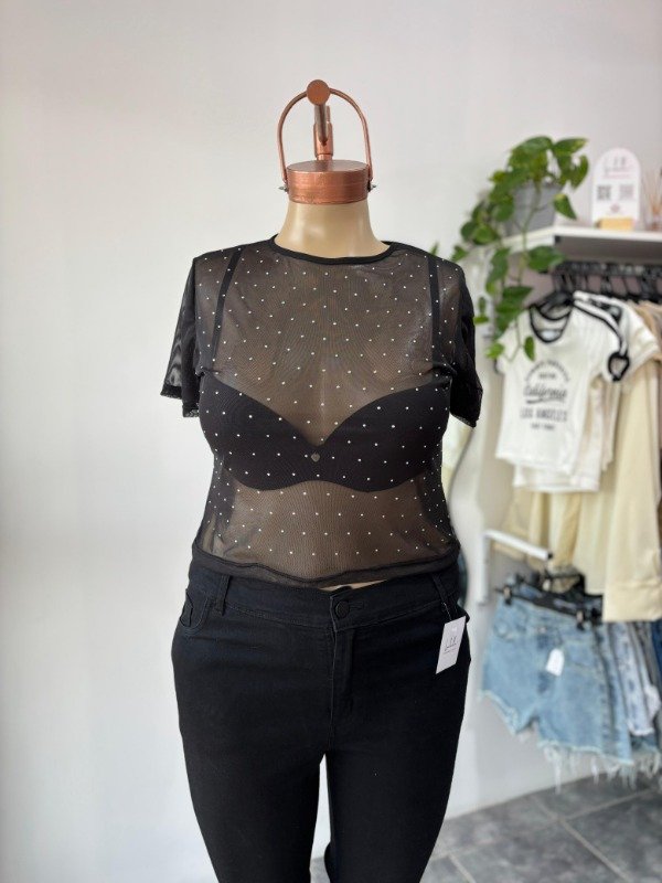 Producto - Remera microtul strass TG
