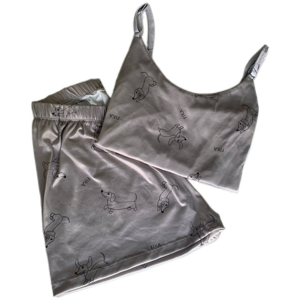 Producto - Conjunto pijama perro gris