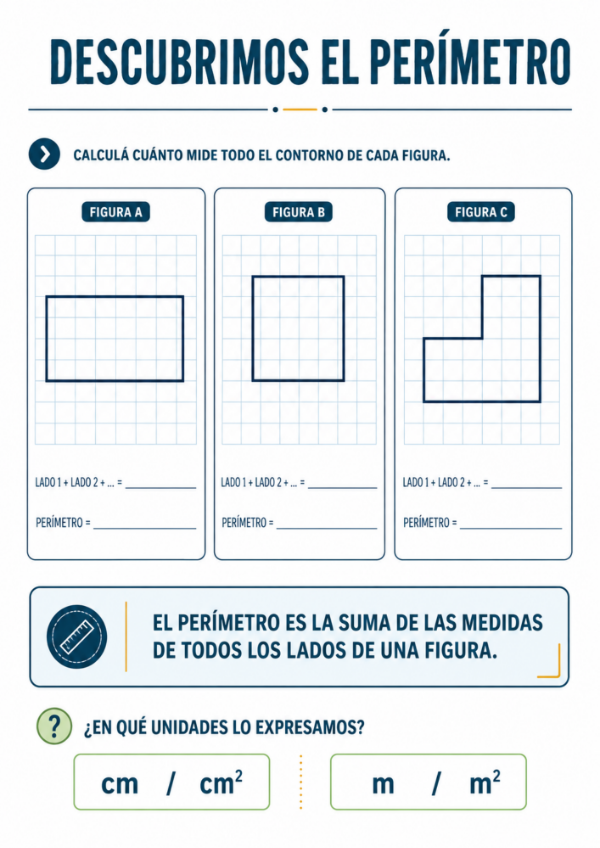 Producto - Perímetro y Área: Fórmulas, equivalencias y resolución de problemas - 3