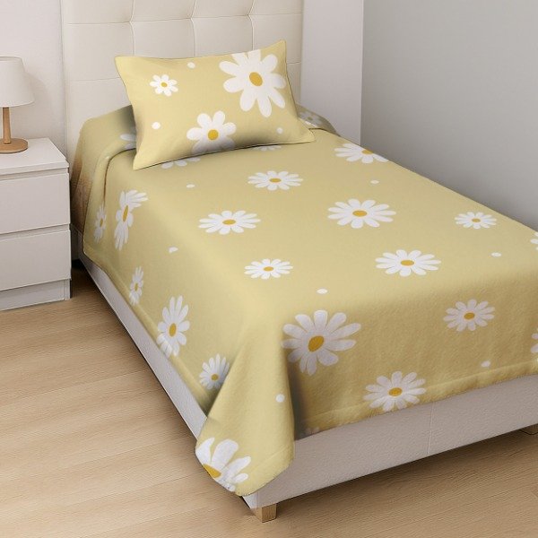 Producto - Cubrecama + Funda MARGA AMARILLO