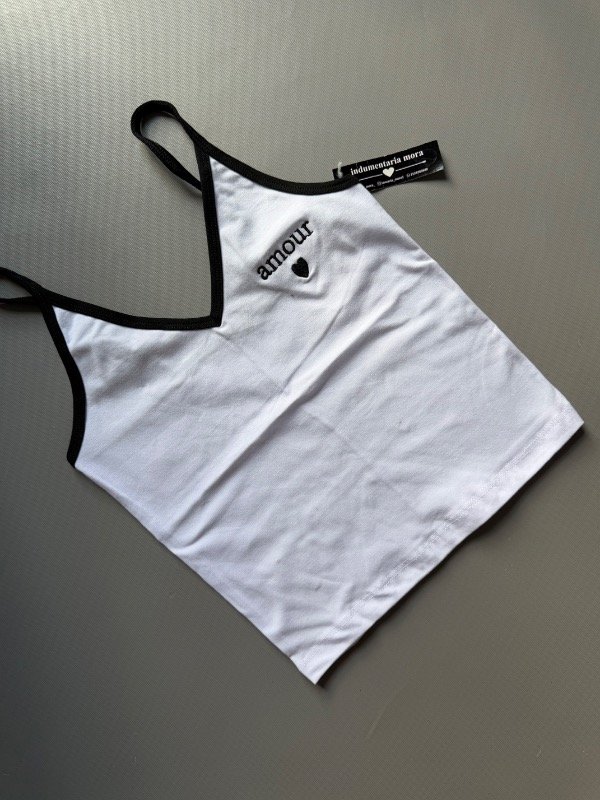 Producto - Musculosa bordada /algodon y lycra