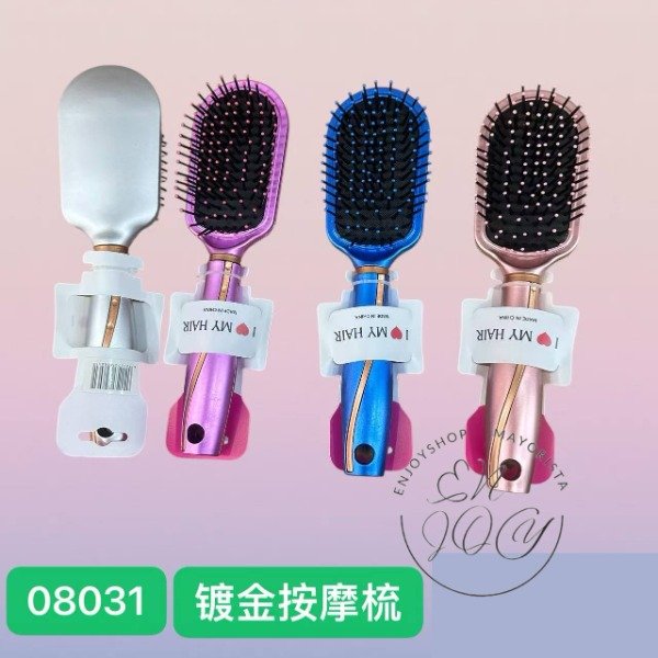 Producto - PEINE OVALO MASAJEADOR COLOR METALIZADO