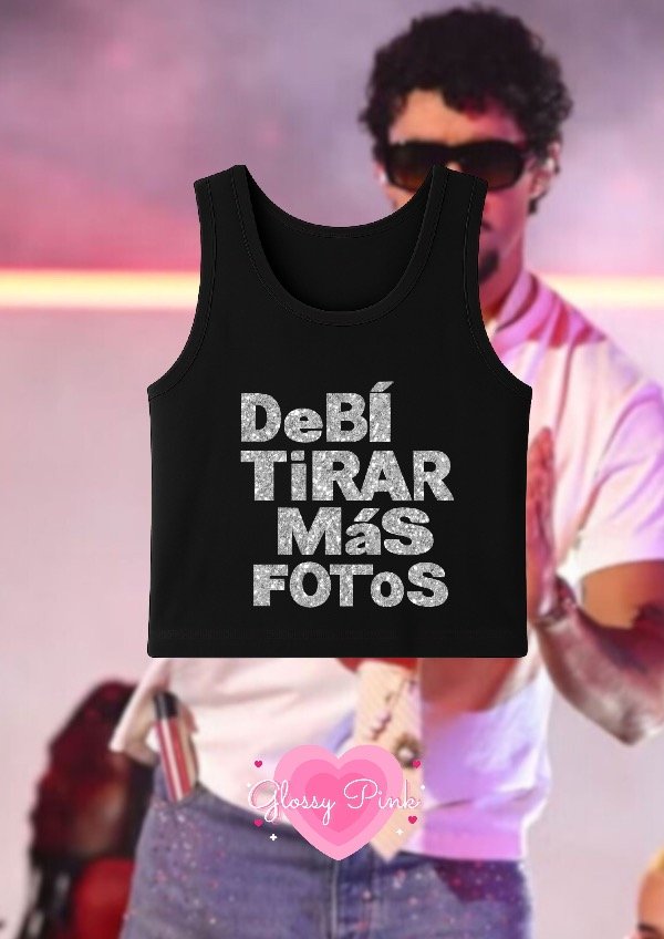 Tank top debí tirar más fotos de vinilo textil glitter