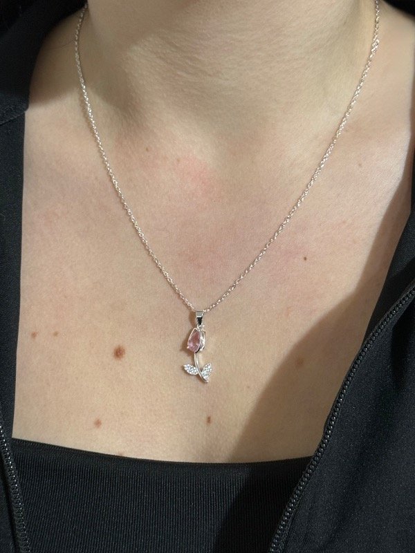 Producto - Collar flor rosa