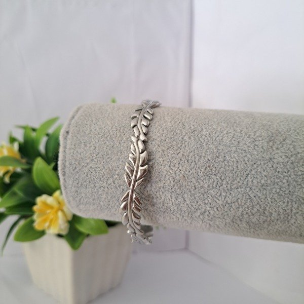 Producto - Pulsera Abierta Hojitas - Código: 000168 - 1