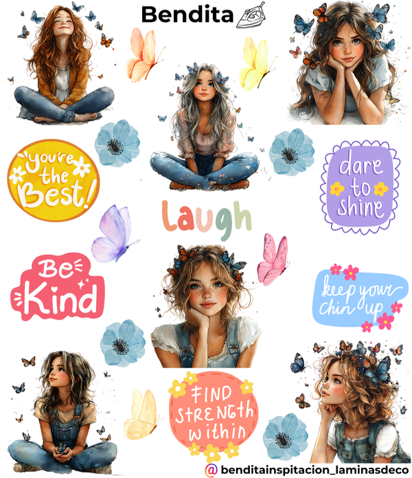 Producto - Bendita Plancha Niñas con mariposas