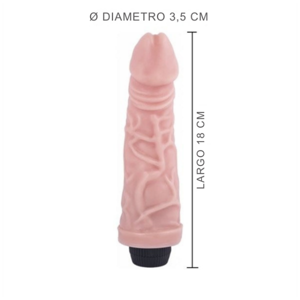 Producto - Dildo Americano Grande con Vibración 19x3.5cm / Consolador Súper Potente