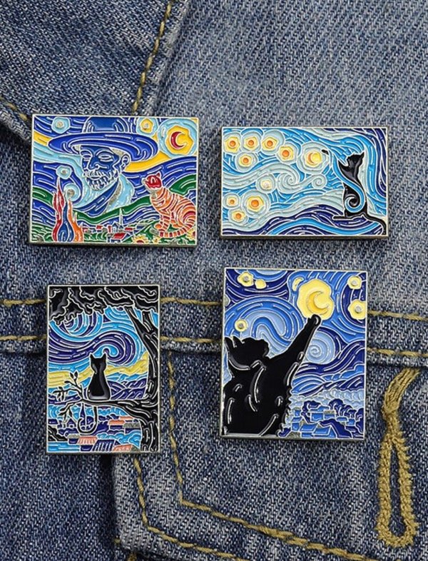 Producto - Pin gatitos Starry night