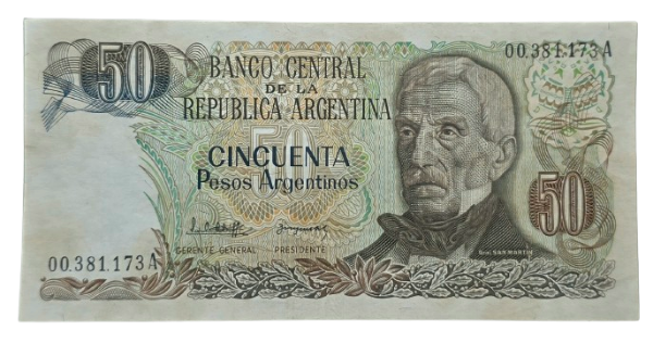 Producto - 50 Pesos Argentinos (Lopez - Garcia Vazquez) Num Bajo Bott.2619a Fil.3B