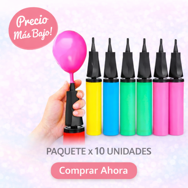 Producto - Inflador Manual. Paquete x 10 unidades. Diferentes colores