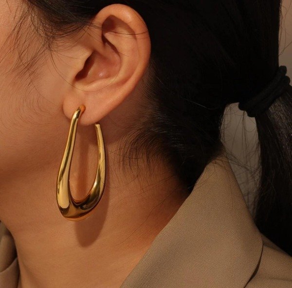 Producto - Argollas Chunky  - Acero Inoxidable Dorado