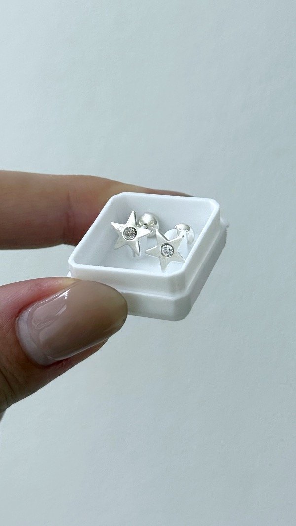 Producto - Abridores estrella lisa strass central P925