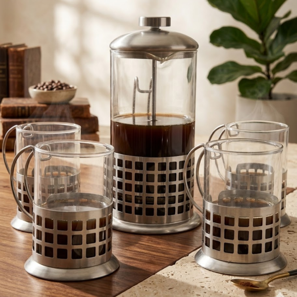 Producto - Kit Cafetero Prensa Francesa + Tazas Regalo Café - 4
