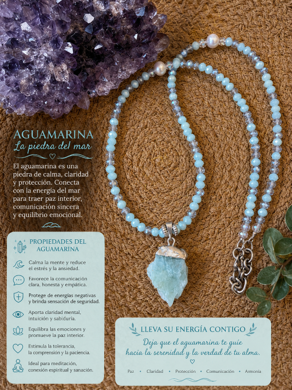 Producto - Collar Aguamarina con perlas