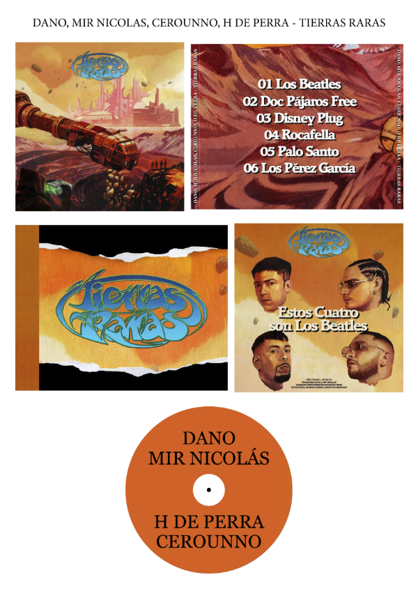 Producto - Dano, Mir Nicolás, cerounno, H De Perra "Tierras Raras" CD Custom
