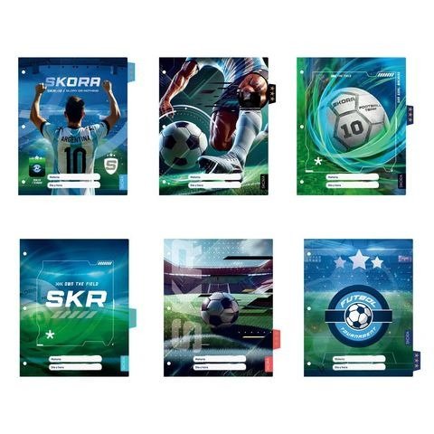 Producto - SEPARADOR DE MATERIAS CARTA CON SOLAPA FUTBOL BOLSA X6 UNIDADES SKORA