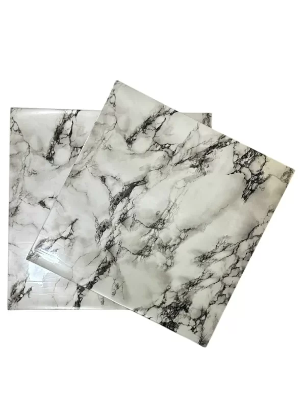 Producto - Placa Autoadhesiva Simil Marmol 60x60 Blanco Marmolado
