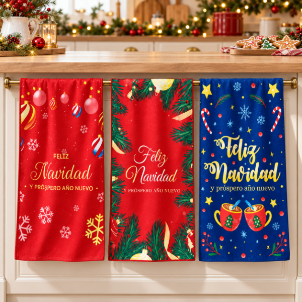 Producto - SET DE 3 REPASADORES NAVIDEÑOS DE MICROFIBRA 40X60CM SURTIDOS - 0