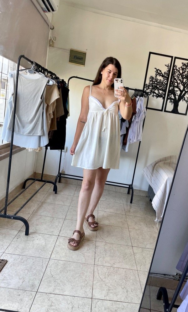 Producto - Vestido lino puntilla