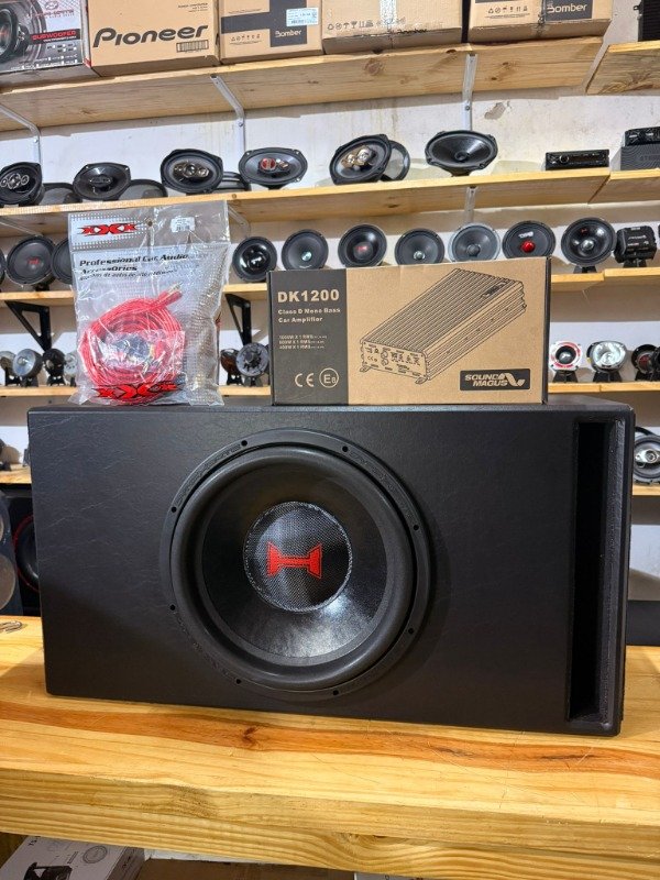 Producto - COMBO SUB 15" H215K 1000RMS + POTE DK 1200 + CABLES + CAJON A MEDIDA MDF SLOT