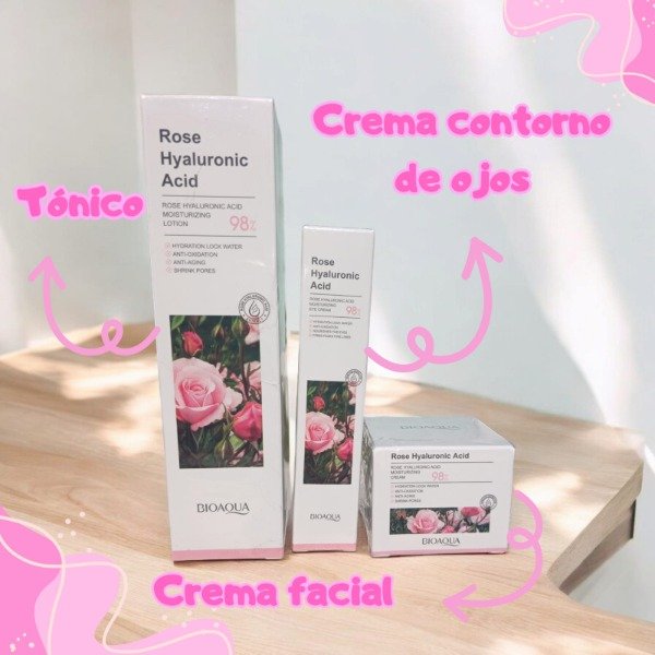 Producto - Combo Extracto de rosas y ácido hialuronico Bioaqua