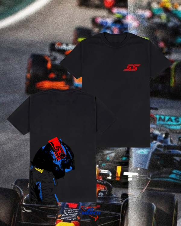 Producto - Remera negra sainz dibujo atras