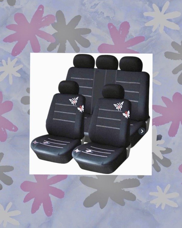 Producto - Set de fundas cubre asientos p/autos 9pcs. talle universal Negro
