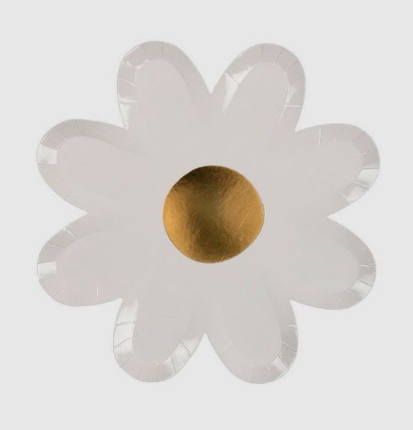Producto - Plato Margaritas Blanco x 5