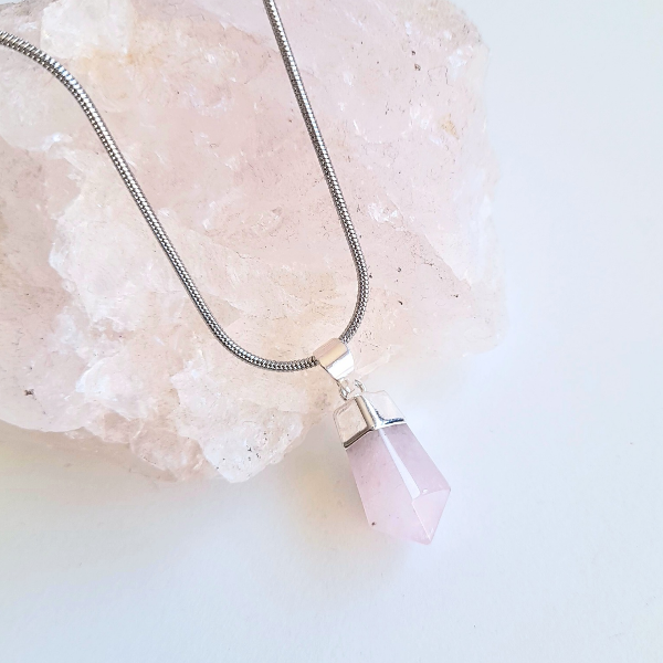 Producto - Collar Punta de Cuarzo Rosa