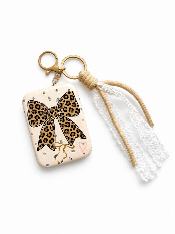 Producto - Espejo Moño Llavero Leopardo
