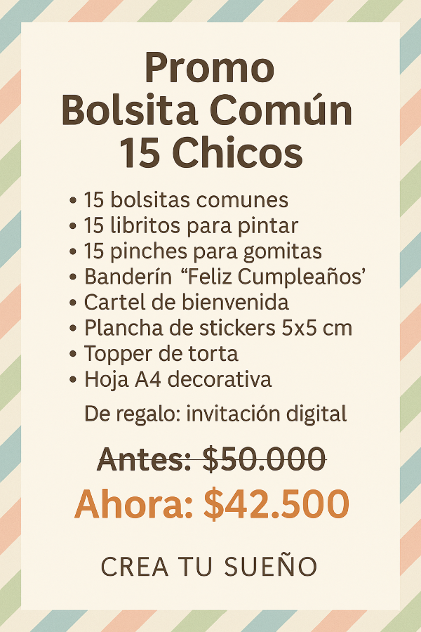 Producto - Promossssssss 10, 15, 20 Chicos