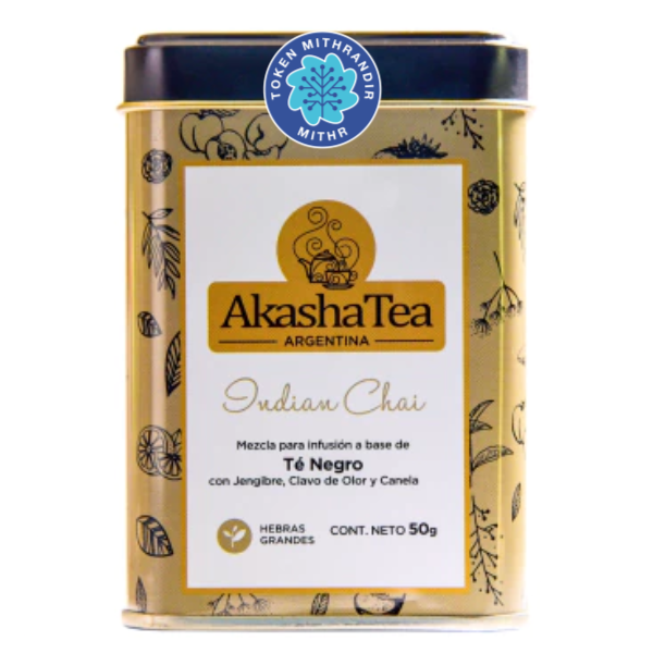 Producto - Akasha Tea Indian Chai. Té en Hebras. Lata x 50 g