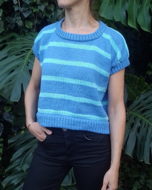 Producto - Chaleco Crop Azul  (Talle M/L)