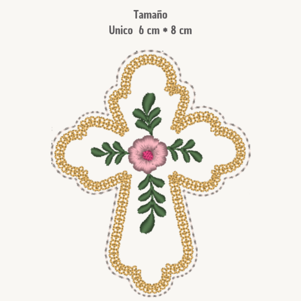 Producto - Matriz de Bordado - Souvenir ITH - Cruz Floral - 1